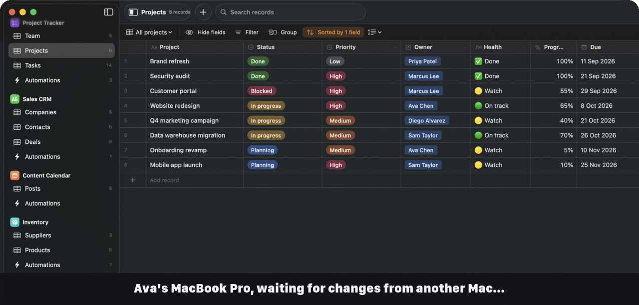 Edits from another Mac appearing live